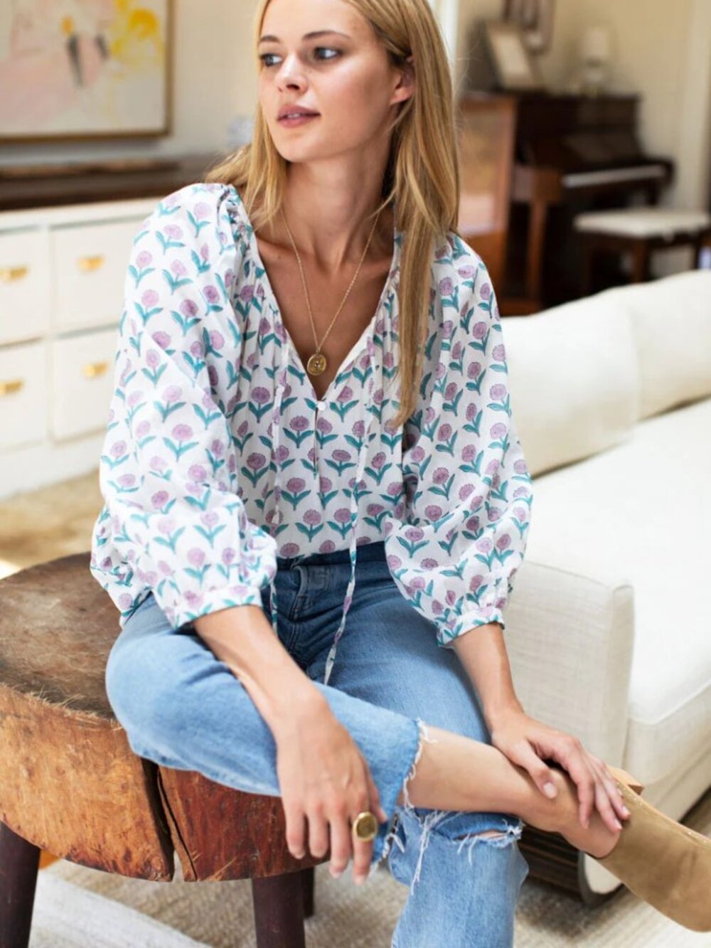 NWT Emerson Fry Lucy Blouse - Frances Rose Organic- XS